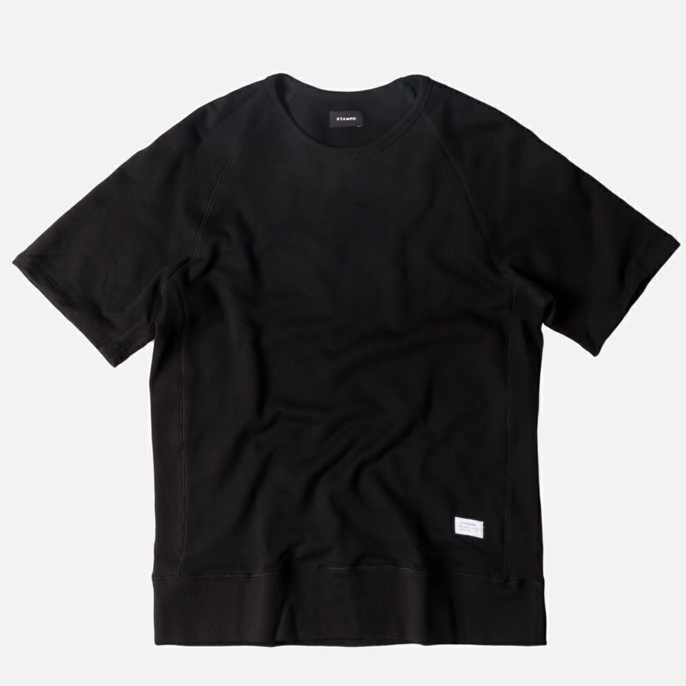 STAMPD men’s Short Sleeve Pullover Sweatshirt heavy knit crew black medium